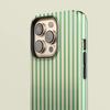 Роскошный полосатый чехол Clmj зеленого и бежевого цвета для iPhone 16 15 14 13 12 11 Pro Max Plus, магнитная двухслойная задняя крышка