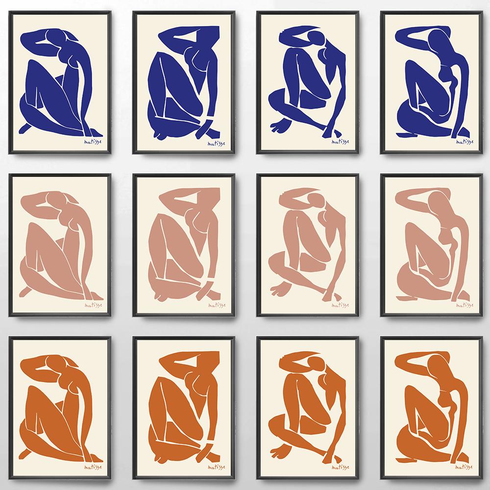 Henri Matisse Pink Blue Nude Posters Vintage Wall Art Canvas Painting Abstract Sexy Body Print Pictures For Living Room Decor