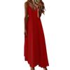 Женское летнее повседневное модное однотонное длинное платье без рукавов с V-образным вырезом, повседневные платья