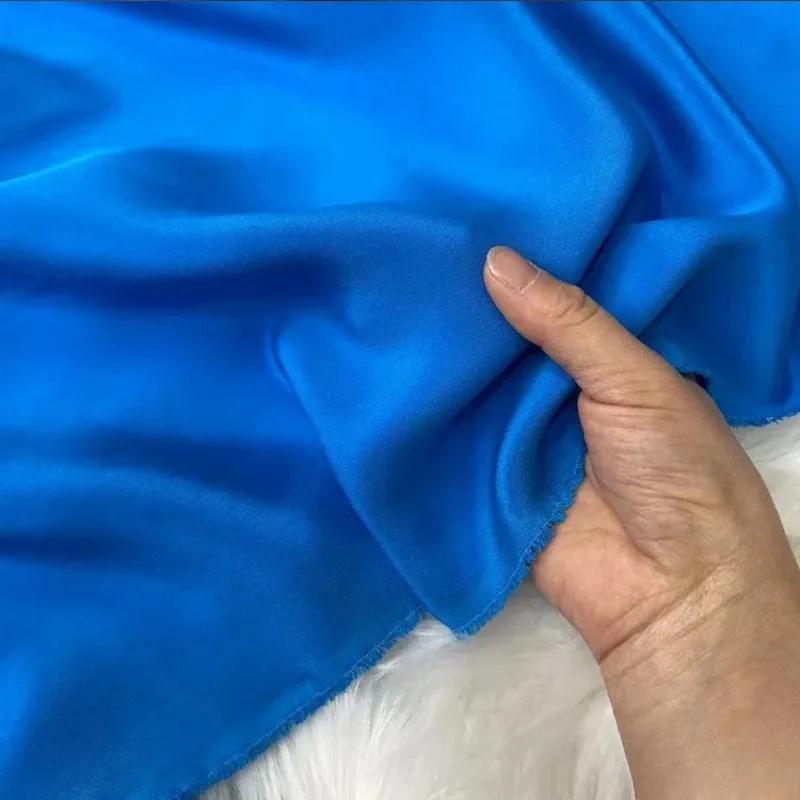 Однотонная 100% шелковая ткань Крэп де Шин 30 момми, тяжелый шелковый крэп, ткань для одежды, платьев, брюк
