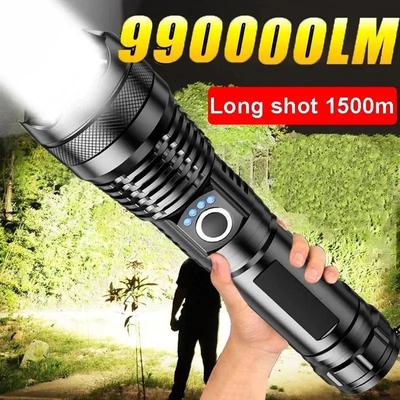 Самый мощный светодиодный фонарь XHP50 18650 Перезаряжаемый USB Фонарик Фонари Высокой Мощности Дальний Диапазон Тактический Фонарь