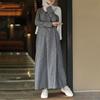 Women Long Sleeve Muslim Islamic Dress Casual Striped Kaftan Dress