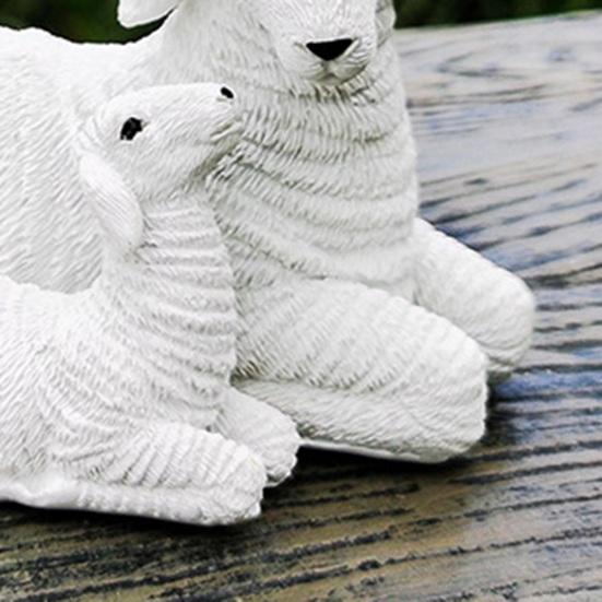 Фигурка ягненка из смолы, статуэтка семьи маленьких овец, деревенская скульптура животных для сада фей, двора, патио, декор для ландшафтного дизайна