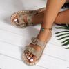 Женские сандалии, новинка 2024 года, летние пляжные туфли на толстой подошве, очень большие римские сандалии и тапочки травяной вязки