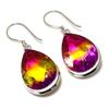 Bi-Color Tourmaline Gemstone 925 Sterling Silver Gift Jewelry Earring 1.77"