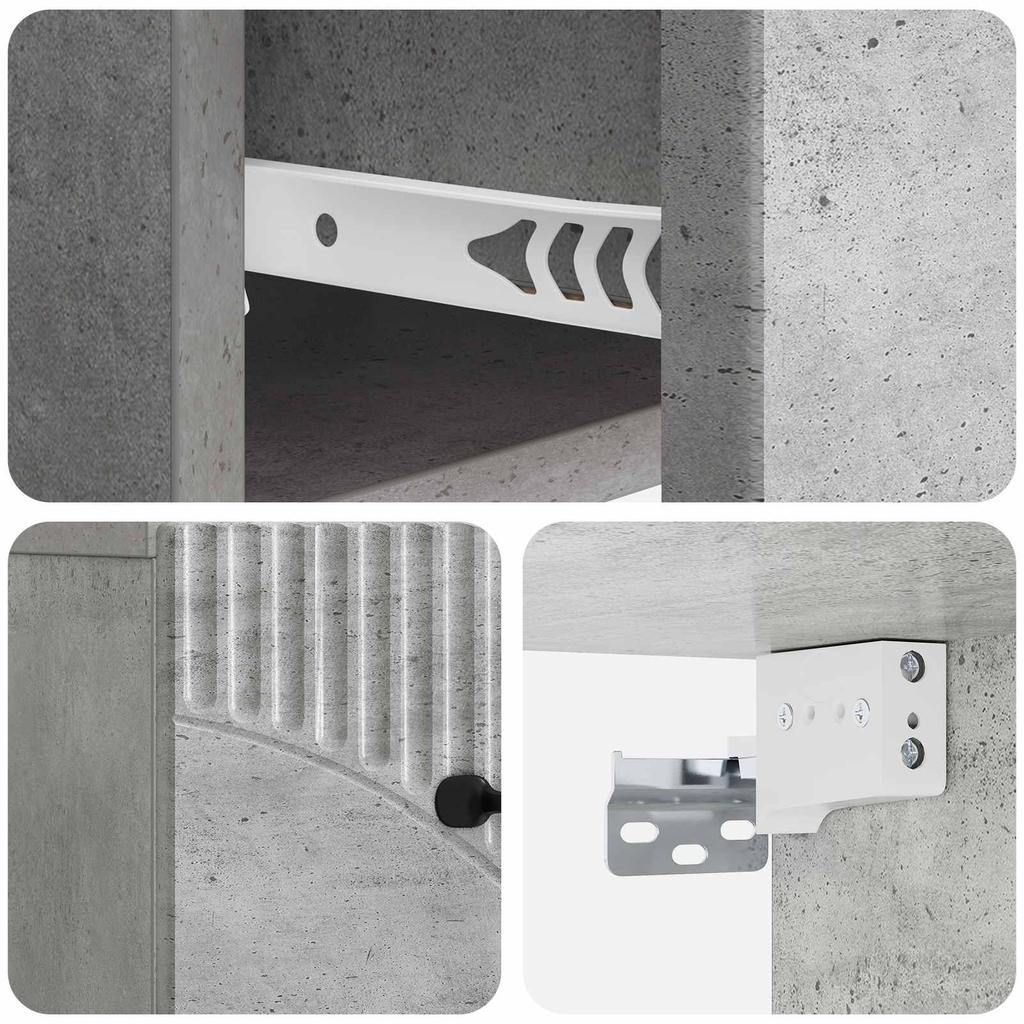 Wall Mounted Nightstand Concrete Grey 34.5 x 33 x 20 cm