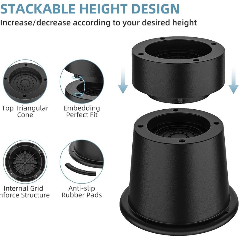 4Pcs Heavy Duty Furniture Riser Round Rubber Sofa Riser Supports Up To 6000 Lbs for Sofa Table Bed Chair Bottom Leg Raiser