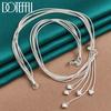 925 Sterling Silver Multi Snake Chain Five Heart Pendant Necklace Wedding Fashion Jewelry