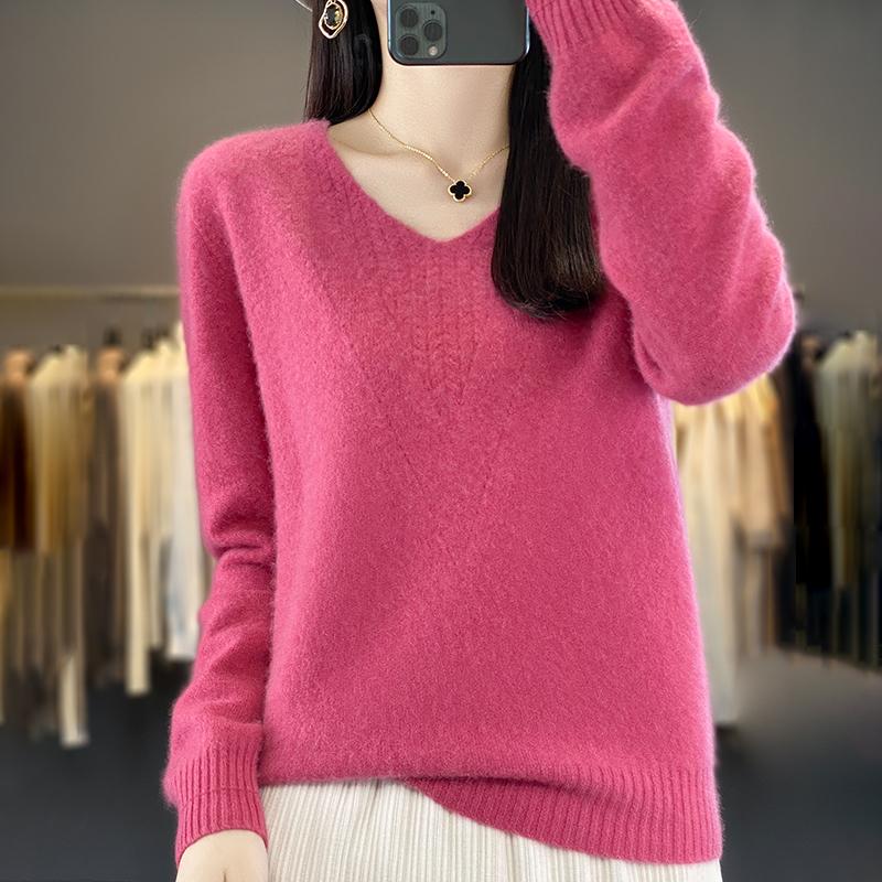 Женский кашемировый свитер Qinghe cashmere 30% кашемир 70% шерсть Женский осенне-зимний кашемировый свитер мягкий и теплый