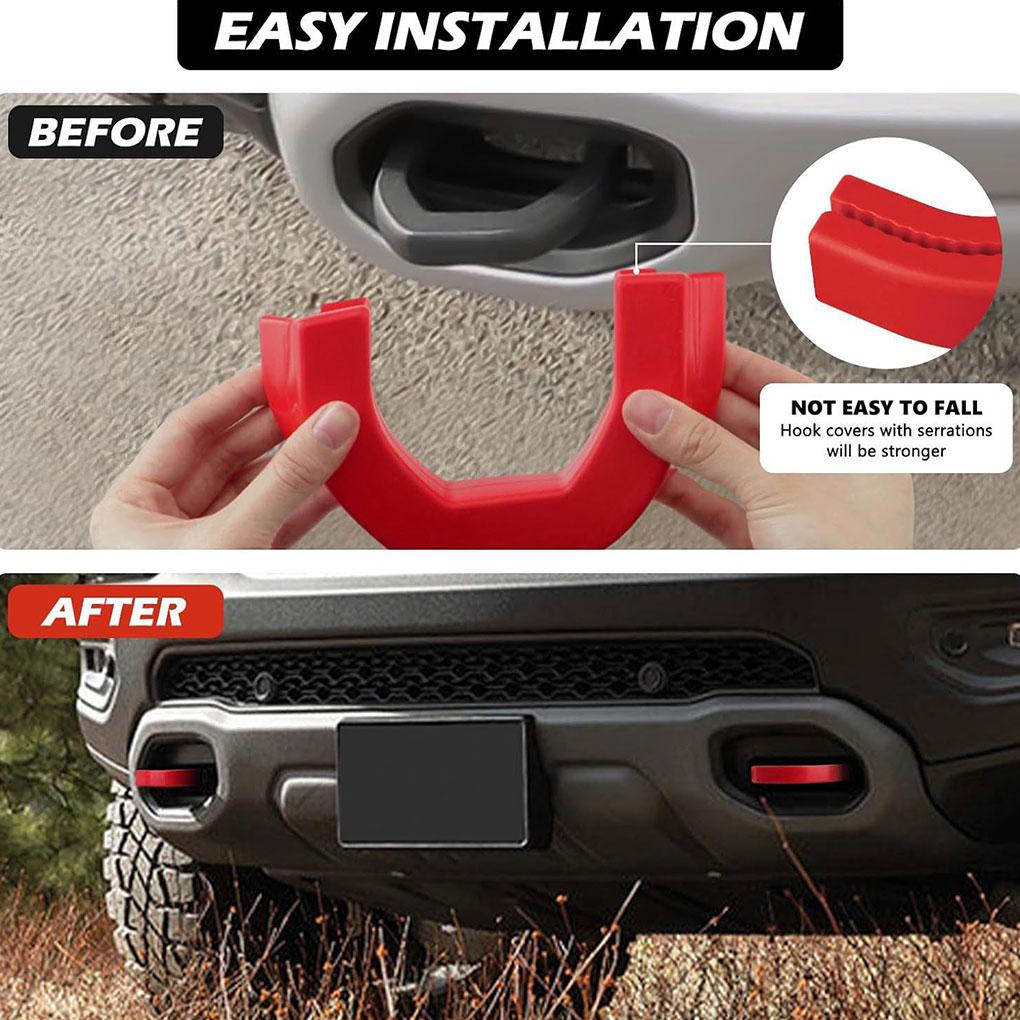 2 шт. ABS передние чехлы для буксировочных крюков чехлы для буксировочных крюков чехлы для автомобильных буксировочных крюков прочный чехол для сцепного устройства