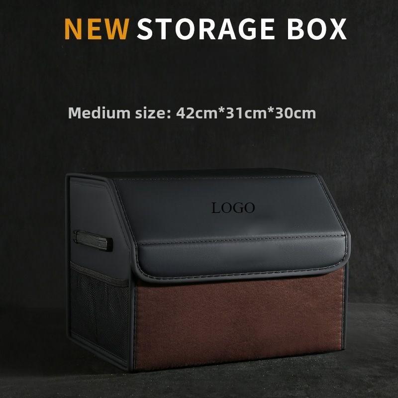 Car Large Capacity Storage Box Trunk Multifunctional Folding Leather Material Storage Box Suitable for Polestar 1 2 3 4