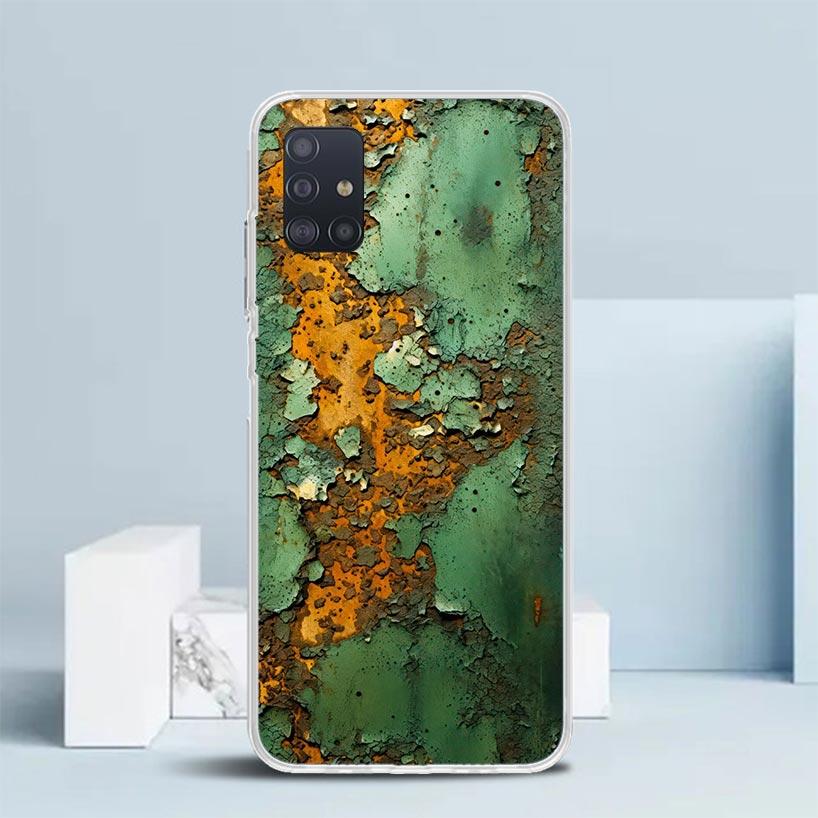 Винтажный промышленный стиль Ржавый узор Мягкий чехол для Samsung Galaxy A12 A22 A32 A52 A72 A02S Чехол для телефона Note 20 Ultra 10 S10 Pl