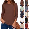 Women Top Long Sleeve T-Shirts Blouses O Neck Fit Top Spring Fashion Tunic Basic Tops