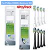 4Pcs/Pack For Philips HX6064 Sonicare W2 Toothbrush Heads Replacement Brush Heads White Standard Sonic Electric Toothbrush Heads