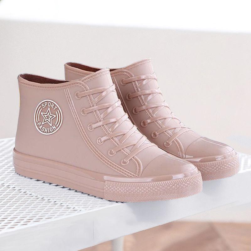 Women Non Slip Fashion Short Tube Rain Boots Outdoor Rubber Shoes Waterproof Shoes