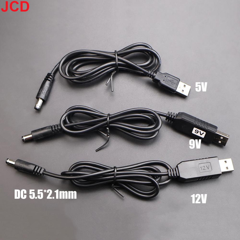 JCD 1 шт. USB-линия повышения напряжения DC 5 В в DC 9 В / 12 В Повышающий модуль USB-преобразователь Адаптерный кабель Штекер 2.1x5.5 мм