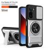 Прочный чехол-бампер Armor PC+TPU со шторкой для камеры и магнитным держателем для Redmi A7 Pro A5 Note 15 Pro Plus 4G 5G, противоударная задняя крышка