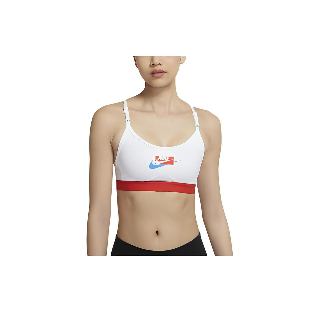 Nike Dri-FIT Indy Color Block Low-Intensity Support Sports Bra Women Underwear White DB9989-100