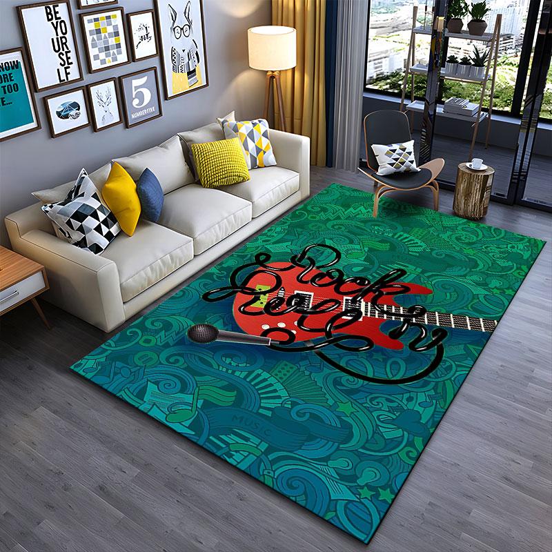 Rock Guitar Music Carpet suitable as a non-slip mat for the living room or bedroom sofa