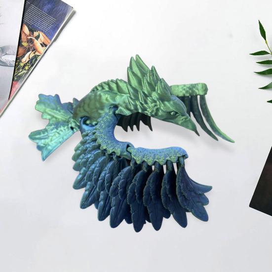 3D Printed Phoenix Figurine Movable Joints Colorful Bird Figure Articulated Animal
