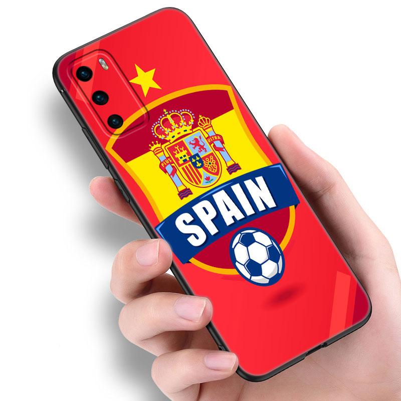Испания Национальные Флаги Черный Чехол для Телефона Для Huawei P10 P20 P30 P40 Lite P50 P60 Art P50E P Smart Z 2018 2020 2021 Pro 2019