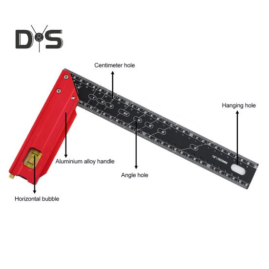 Угловая линейка для деревообработки Высокоточная конструкция с защитой от падения Широкое применение Многофункциональная угловая прецизионная угольниковая линейка для деревообработки