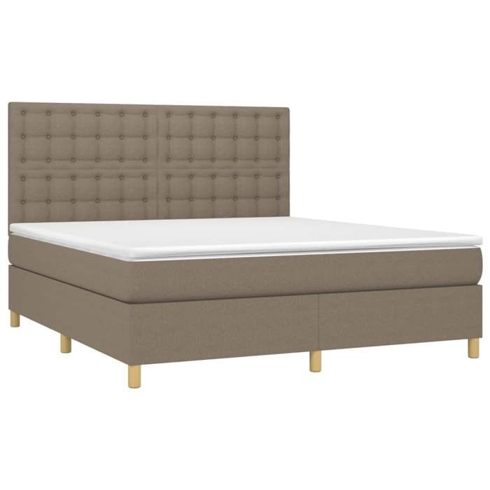 Maison Exclusive - Sommier à lattes de lit avec matelas Taupe 180x200 cm Tissu
