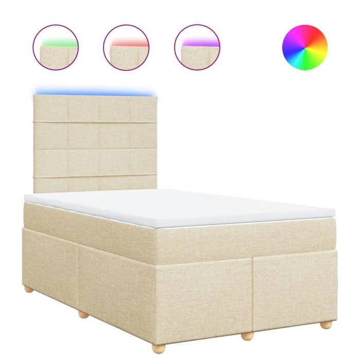 Maison Exclusive - Sommier à lattes de lit avec matelas Crème 120x200 cm Tissu