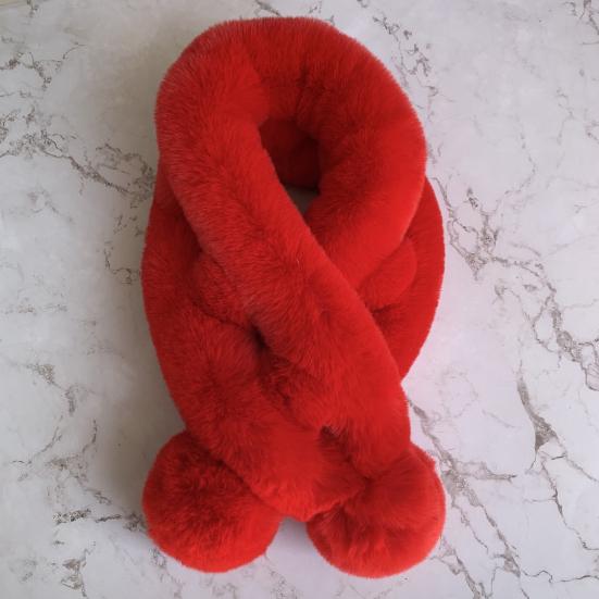 Утолщенный широкий плюшевый шарик благородный терможенский осенний шарф зимний сплошной искусственный мех