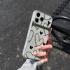 INS Line Love Heart Electroplated Glossy Phone Case for iPhone 17 16 Air 11 12 13 14 15 Pro Max 7 8 Plus XS XR Protective Cover