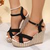 Summer New Sandals Women's Wedge Heel Waterproof Platform Platform Platform Sandals High Heel Sandals Women's Shoes