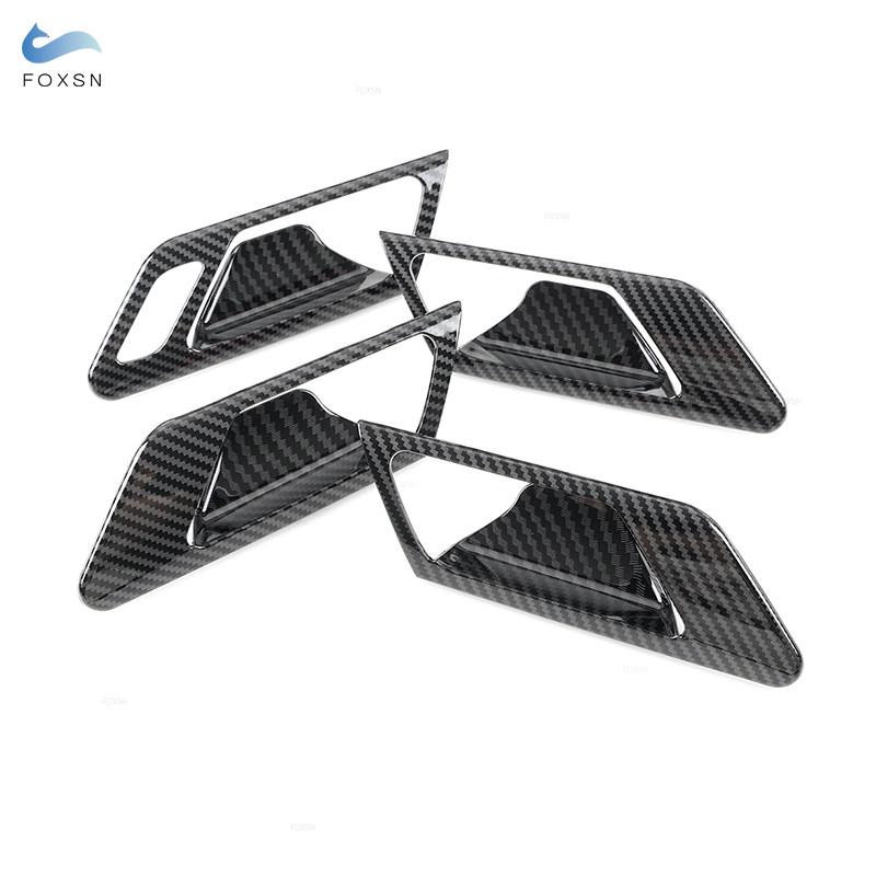 Для VW Golf 6 MK6 2008-2013 ABS текстура из углеродного волокна, внутренняя дверная ручка автомобиля, защитная крышка рамы чаши двери