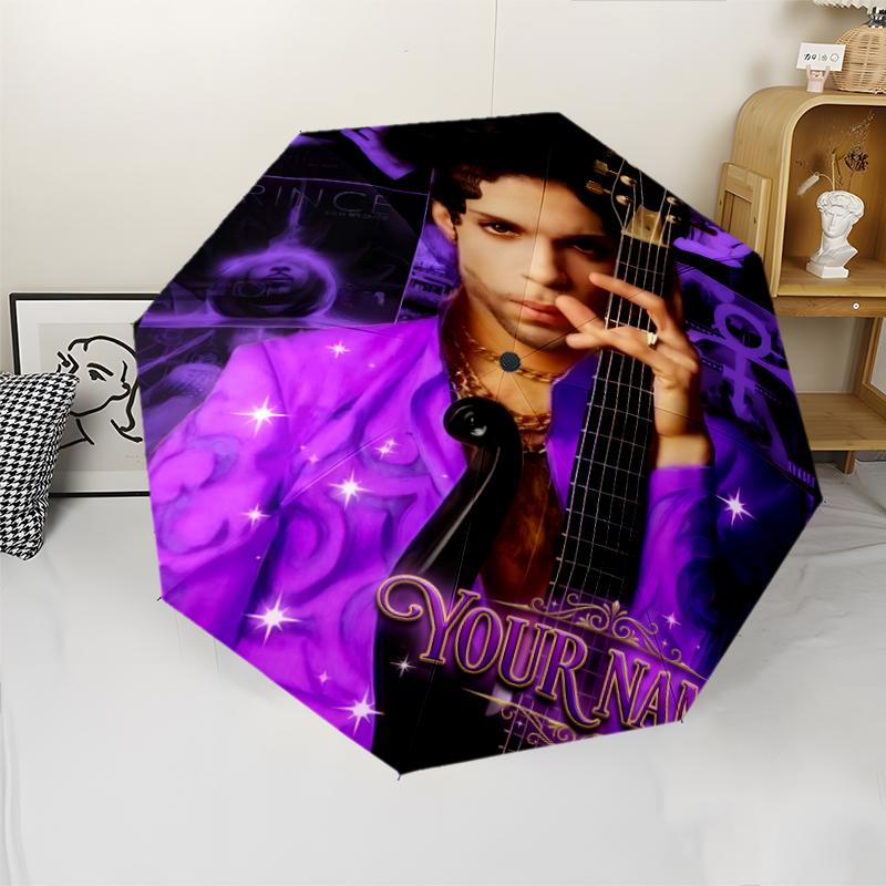 Personalized Name Singer Print Umbrella, UV Shielding. It Has Eight Sturdy Ribs for Outdoor Use And Perfect As a Holiday Gift
