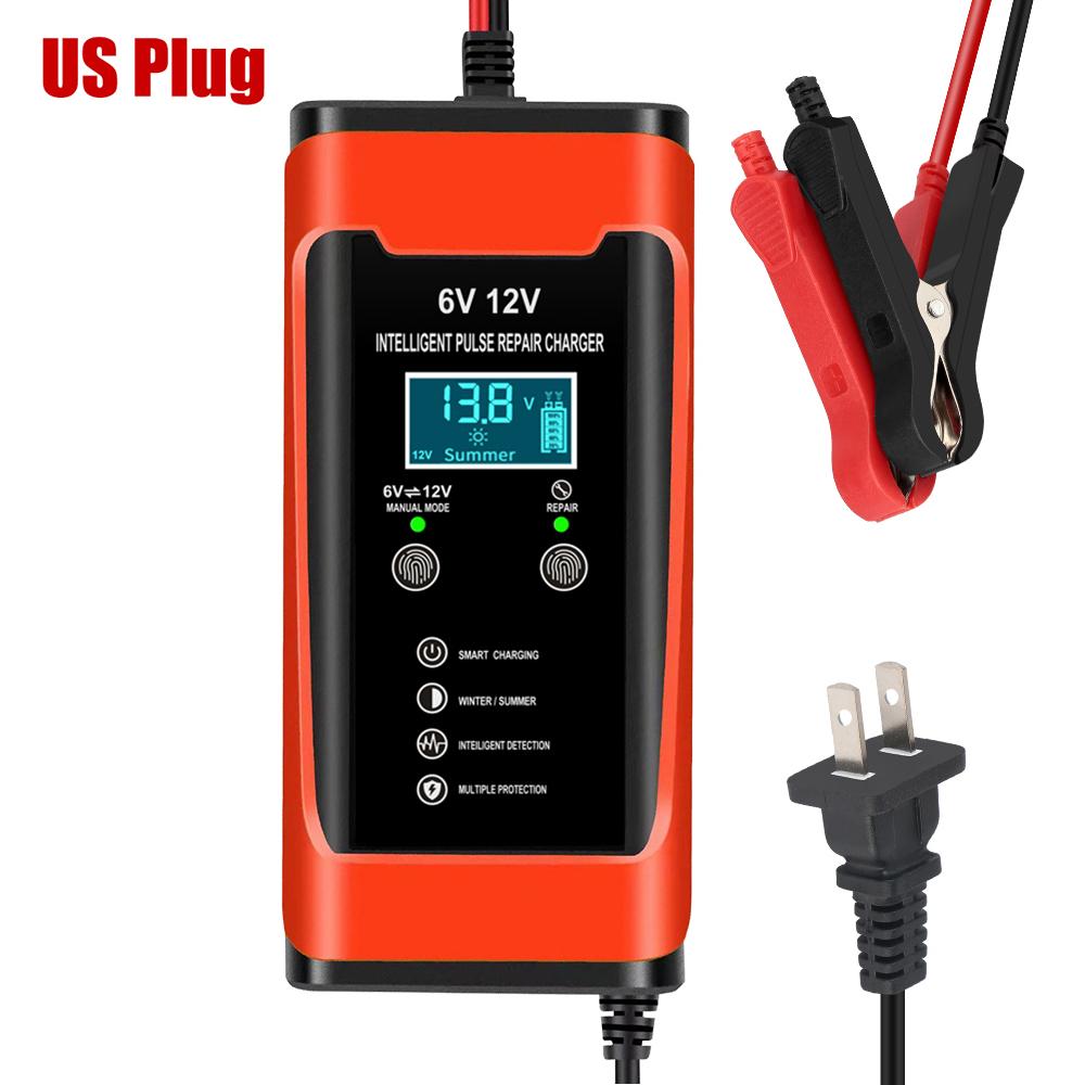 12V 6A RV Supplies Lead Acid Batteries Chargers Storage Cell Maintance Digital Smart Pulse Repair Boat Car Battery Charger 90W