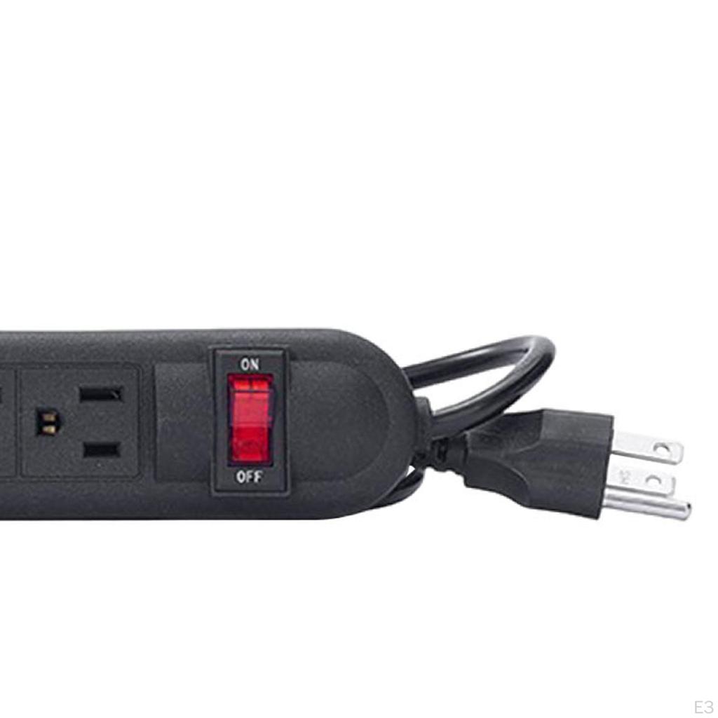 Удлинитель на 6 розеток с плоской вилкой, простой в использовании, портативный, с выключателем для гаража, бизнеса