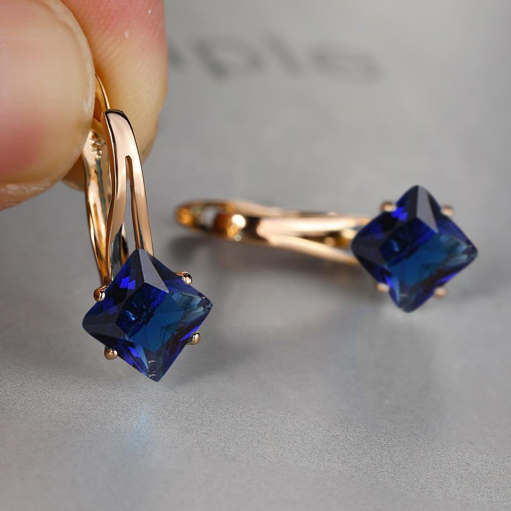 Изысканные серьги, модные ювелирные изделия, золотой цвет, бриллиантовая огранка, аквамариновый камень, камень-талисман, невеста, принцесса, помолвочные серьги AVE