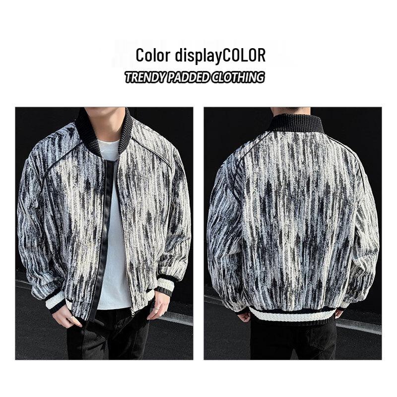 ROMON Men's Loose Fit Baseball Collar Work Jacket