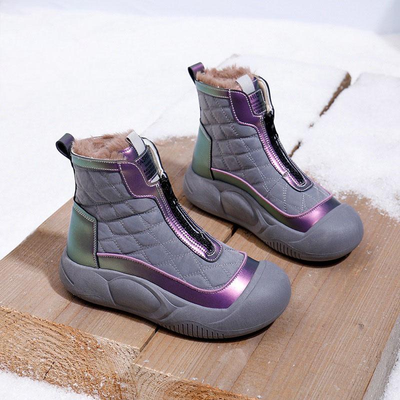 Зимние ботинки для женщин, новые зимние повседневные хлопковые туфли на толстой подошве с плюшевым утеплителем, высокие женские кроссовки Botines De Mujer