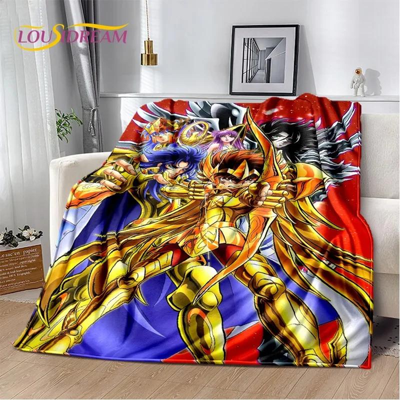 Мягкое фланелевое одеяло из мультфильма Saint Seiya 3D Retro для кроватей, диванов, пикников, пледов для отдыха на свежем воздухе, подарков