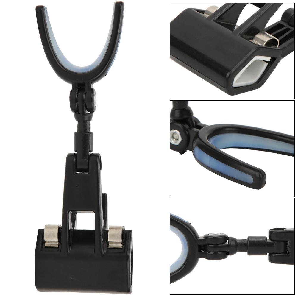 Plastic Portable Luminous Head 360 degrees  Rotating Fishing Rod Bracket Holder Back Hanging Stand