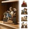 Литературный Декор для Книжных Полок Деревянная Фигурка Читающего Человека Украшение 2D Плоские Декоративные Знаки Подарки для Любителей Книг Украшение для Влюбленных
