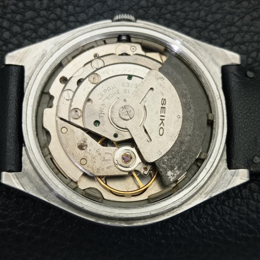 ЯПОНИЯ 6319A ВИНТАЖНЫЕ МУЖСКИЕ АВТОМАТИЧЕСКИЕ ЧАСЫ SEIKO 5 С ЧЕРНЫМ ЦИФЕРБЛАТОМ a702708-1