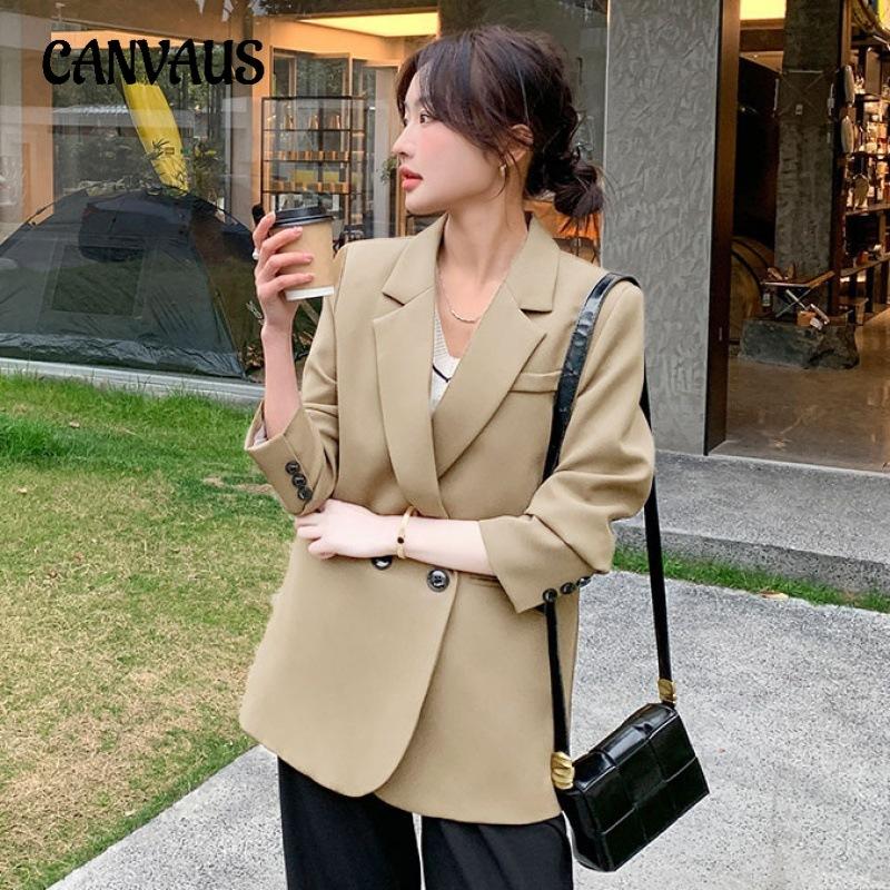 Повседневный пиджак женский осенний деловой костюм модный верх с разрезом сзади