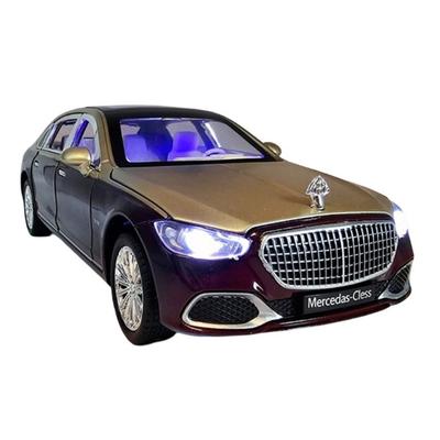 Изысканная литая модель Maybach Mercedes-Benz S680 - 1:Роскошная копия масштаба 1:24, двухцветная: золотой и винный