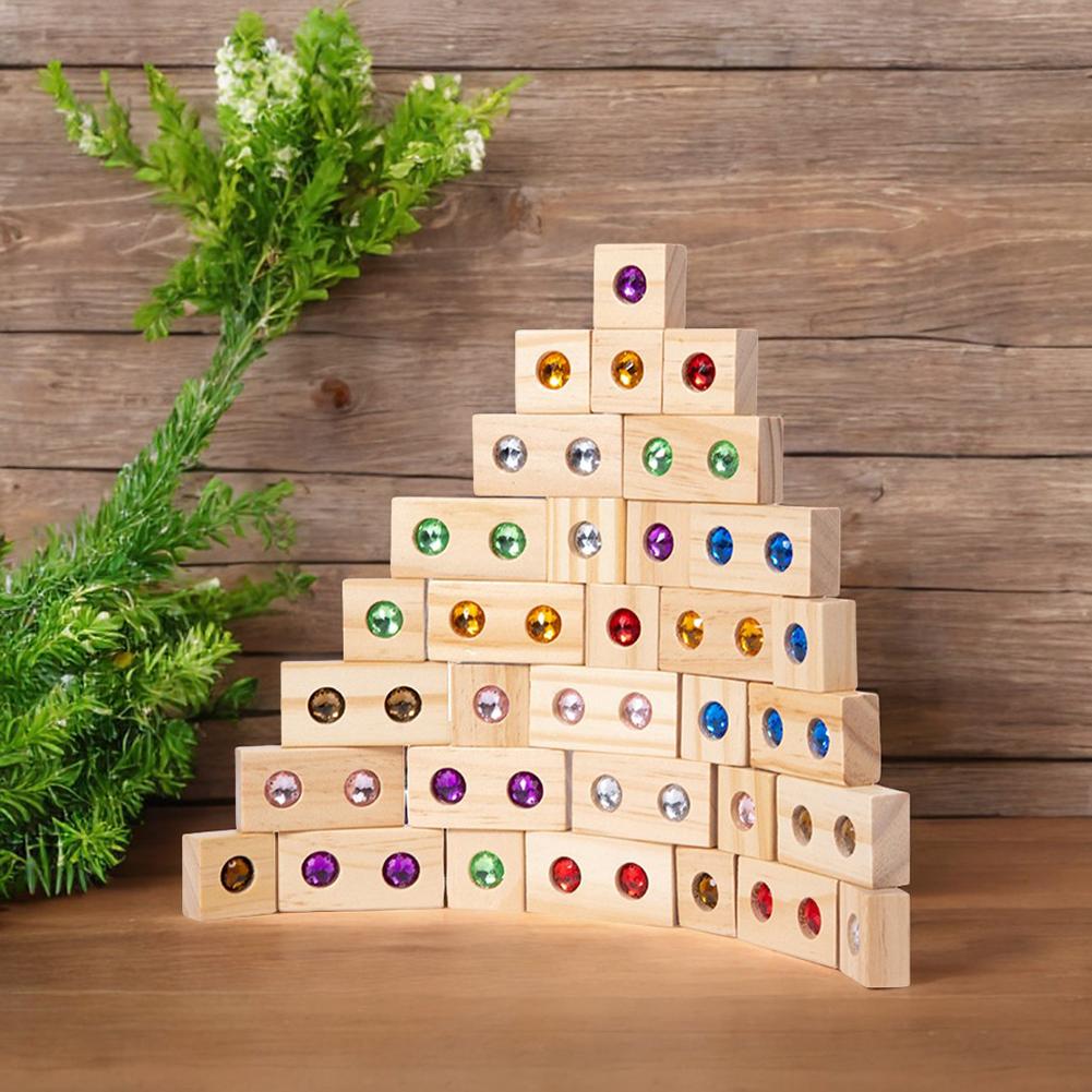 32pcs Sparkling-Gem Building Blocks Montesori Sensory Construction Toy For Boys For Boys Girls