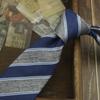 Tie Men'S Retro Coffee Wedding Stage British 8Cm Dress Professional Business Hand Blue Stripe Portuguese Music