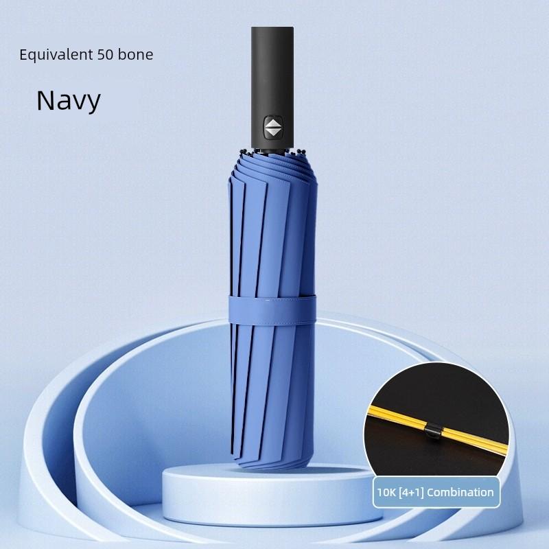 Fully Automatic Umbrella for Men, Large Size, Reinforced, Thickened, Sturdy, Wind-Resistant, Foldable Sunshade Umbrella for Women, Dual-Use for Sun
