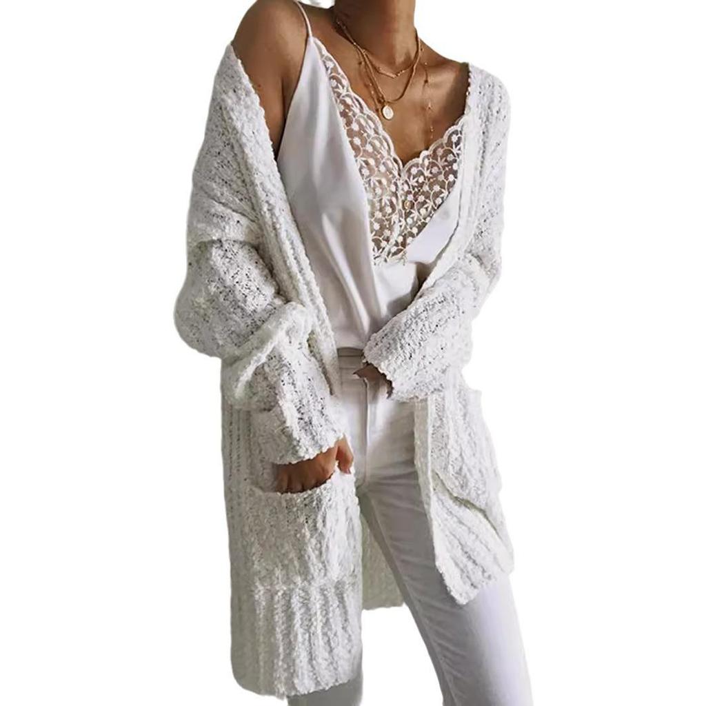 Кардиган средней длины в европейском и американском стиле для весны и осени