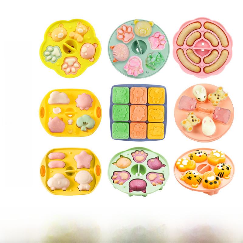 Силиконовая форма для детского питания и торта - Фигурки медведя и сосиски