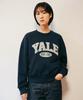Женская двухцветная укороченная толстовка YALE с аркой_Темно-синяя